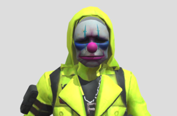《Free Fire 》小丑面具抢劫犯3d游戏角色模型插图