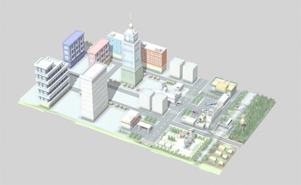 low poly 城市建筑模型插图