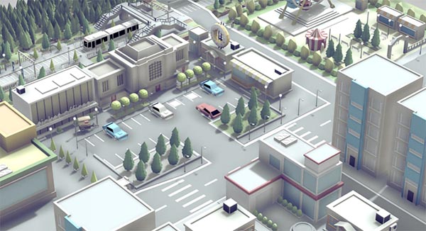 low poly 城市建筑模型插图1