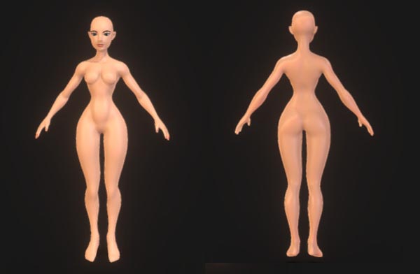 动漫人物基础女性人体3d模型插图1