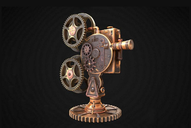 蒸汽朋克电影胶片Steampunk Projector机投影仪3d模型插图1