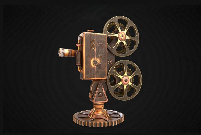 蒸汽朋克电影胶片Steampunk Projector机投影仪3d模型插图2