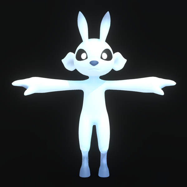 卡通兔子精灵游戏角色模型插图