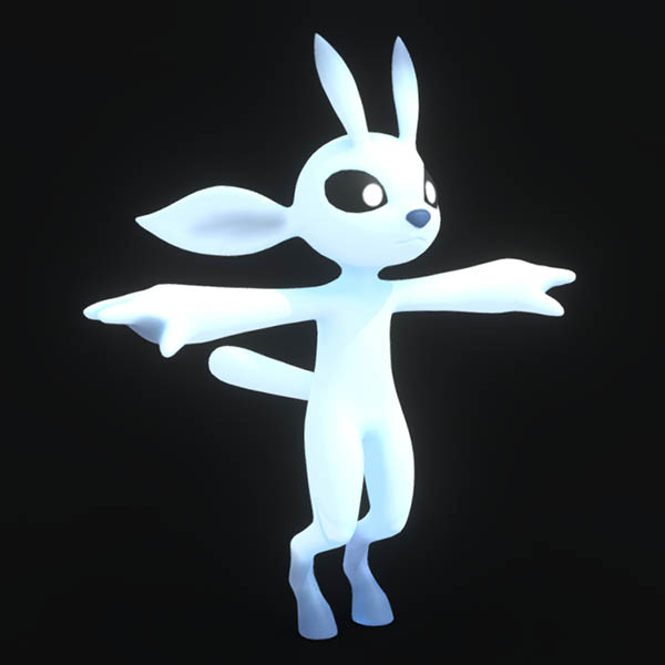 卡通兔子精灵游戏角色模型插图1