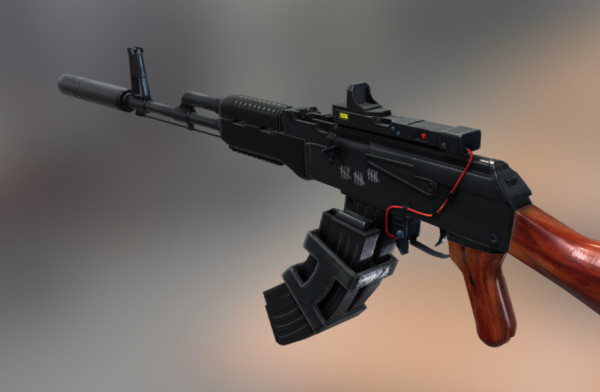 ak-47突击步枪3d模型插图