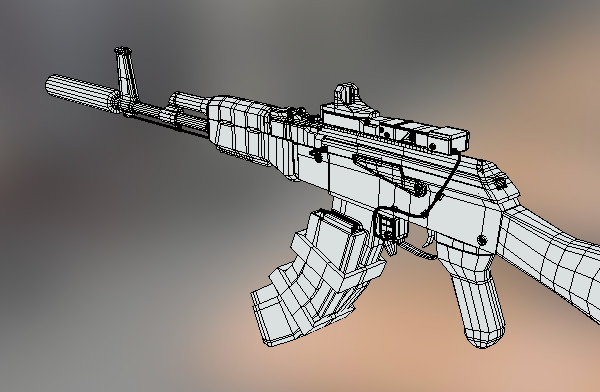 ak-47突击步枪3d模型插图1