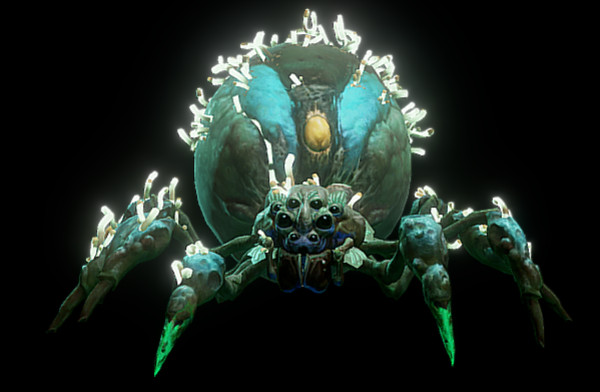 绿色巨型蜘蛛王怪物3d模型插图