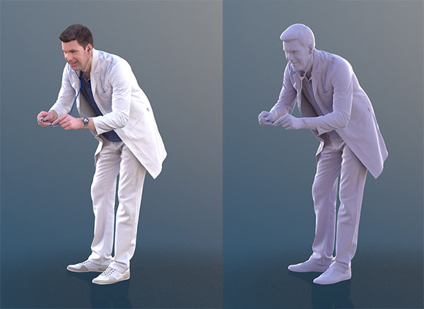 弯腰给病人检查病情的男医生10430_m_Lars_3d扫描模型插图