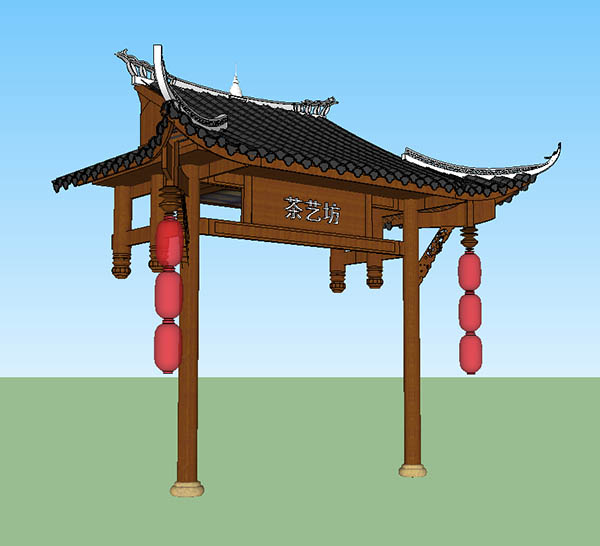 建筑构件-门头sketchup模型插图