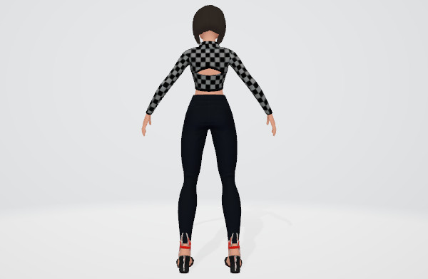 可爱的女性全身3D模型插图2