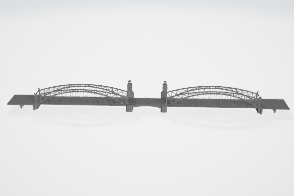 欧式现在铁架桥设计3d模型插图1