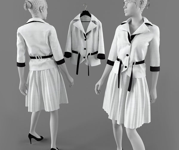 女性服装+模特动作3d模型下载插图