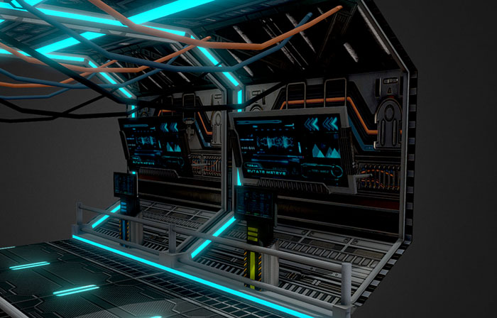 未来主义太空隧道科幻场景3d模型插图1