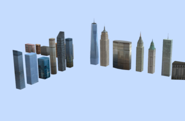 高层建筑城市配景建筑3d模型插图