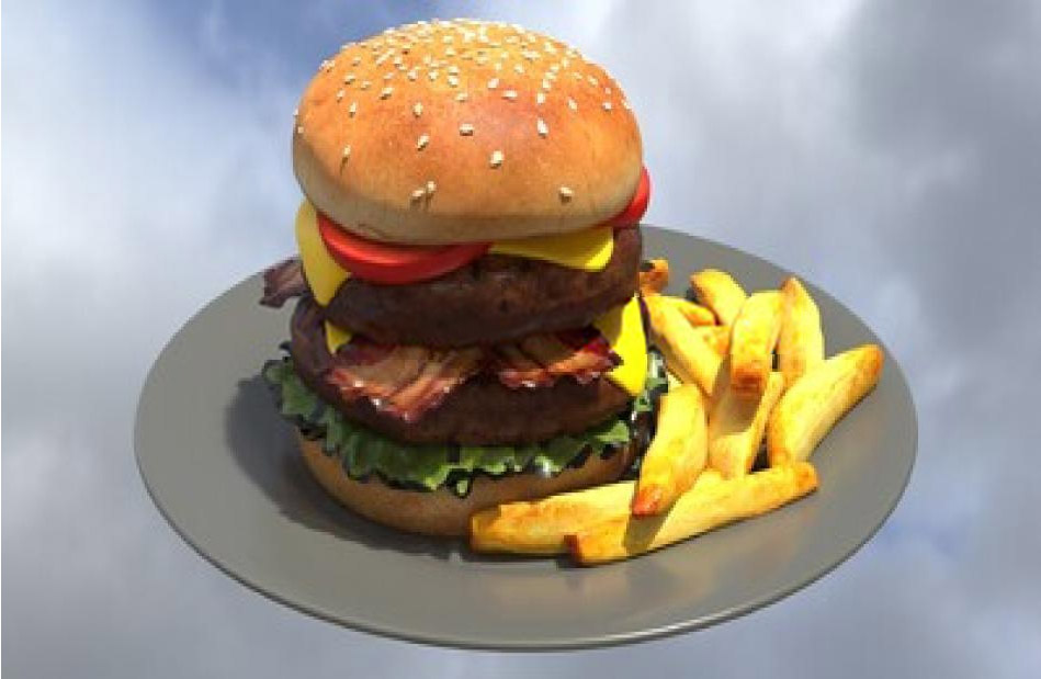 C4D模型-汉堡模型薯条模型插图