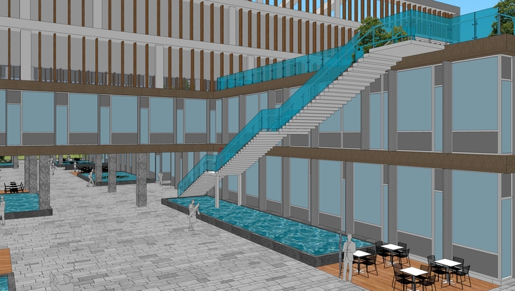 现代高校办公楼建筑设计方案sketchup模型插图