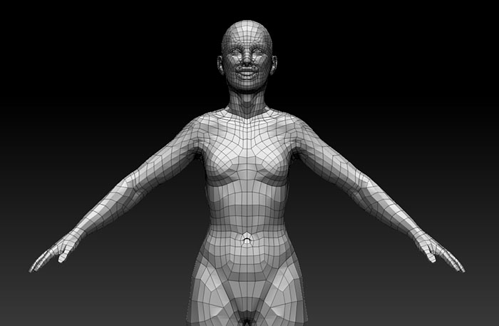 非常标准的女性人体基础模型（四边形布线）插图