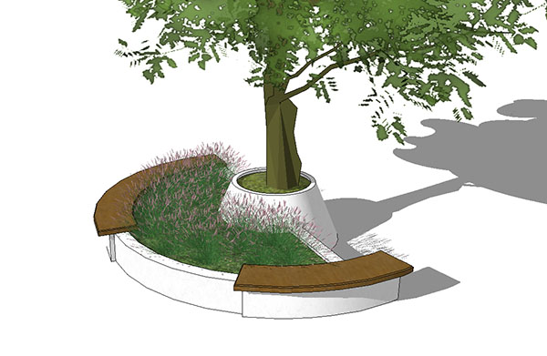 圆形树池sketchup模型插图1