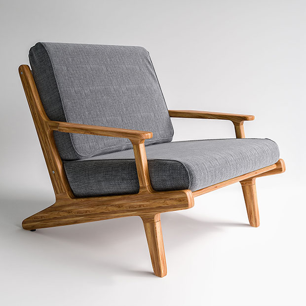 海湾休息室休闲扶手椅3d模型插图