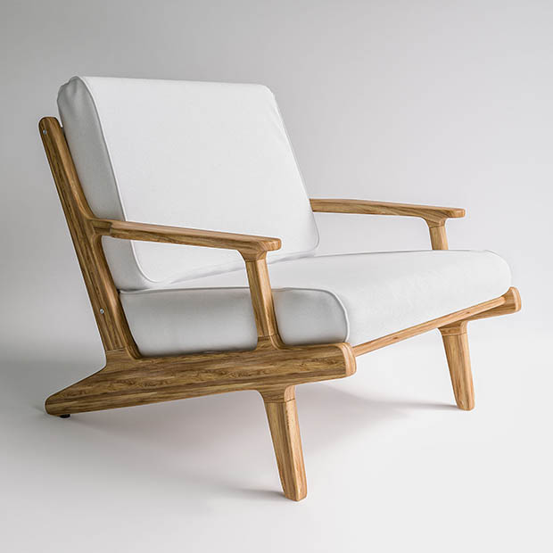 海湾休息室休闲扶手椅3d模型插图1