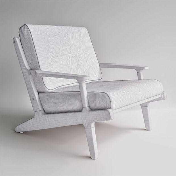 海湾休息室休闲扶手椅3d模型插图2