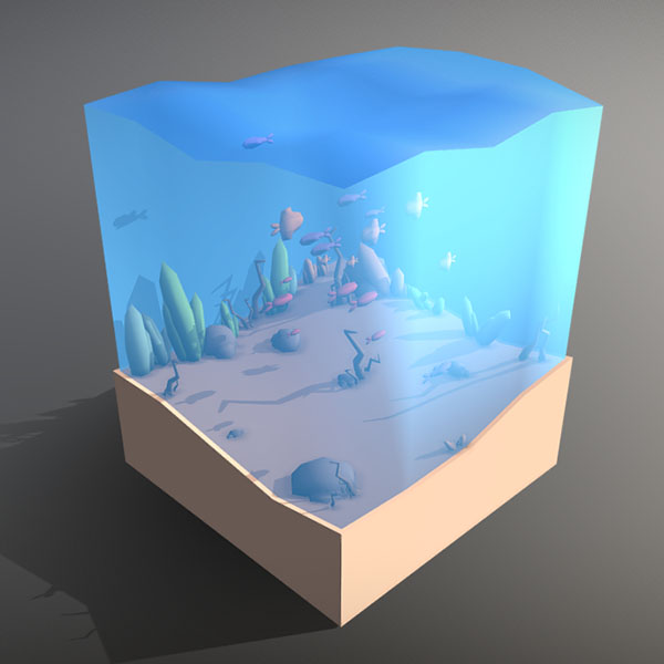 Low_poly_SeaLife海洋馆海洋生物场景插图