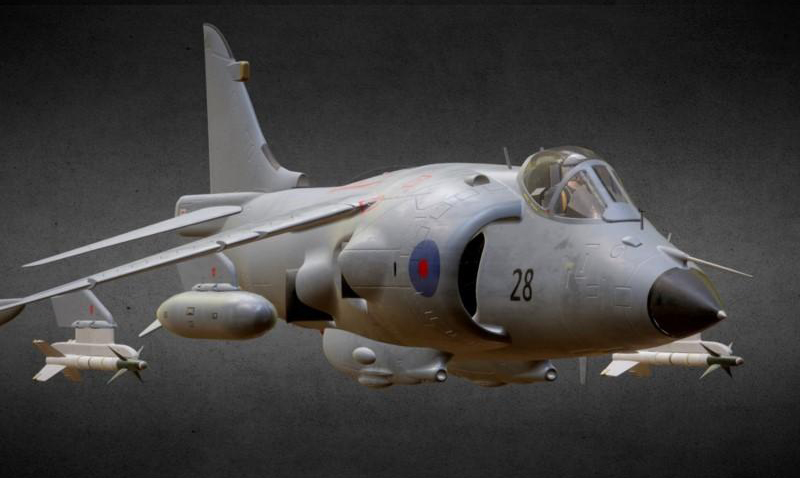 鹞式战斗机Sea_Harrier_FRS1– 3D模型插图2