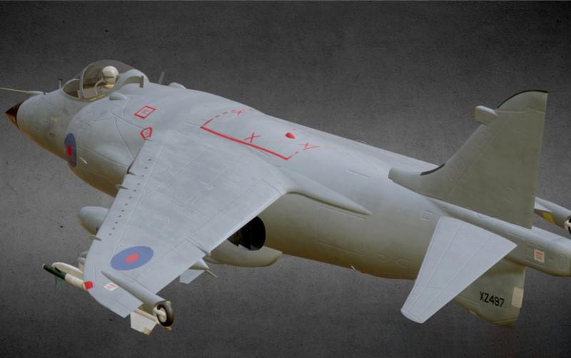 鹞式战斗机Sea_Harrier_FRS1– 3D模型插图3