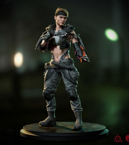 Mortal Kombat真人快打–Sonya Blade–3D模型插图