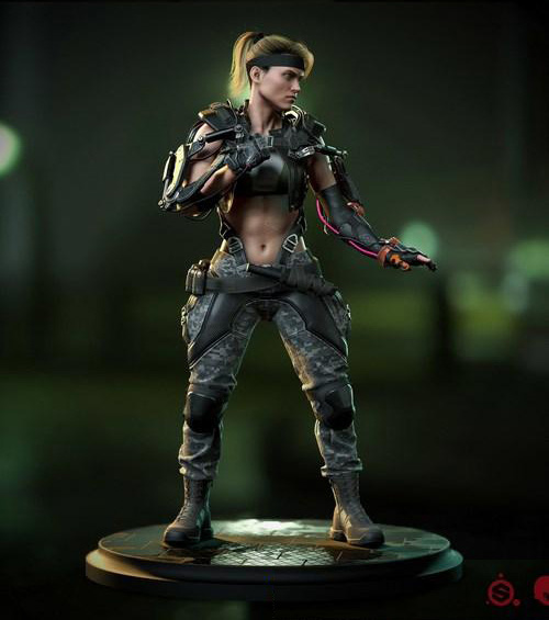 Mortal Kombat真人快打–Sonya Blade–3D模型插图2