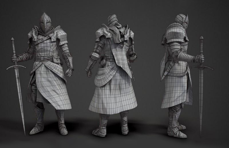 中世纪骑士The Knight – 3D Model插图1