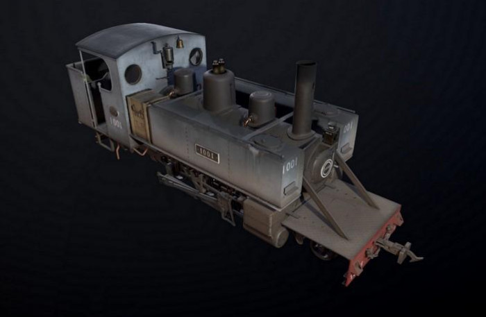 第一次世界大战-内燃机车、蒸汽机车 – 3D模型插图