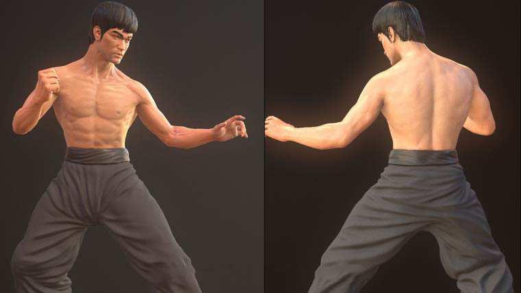 3D模型-李小龙3D模型下载（格式支持MAX/OBJ/FBX）Bruce Lee Dragon Fighter插图