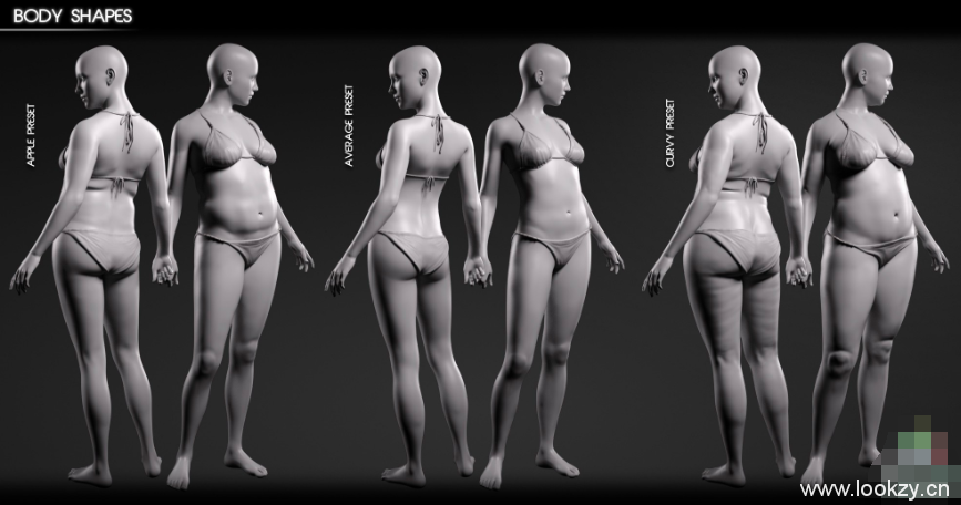 女性体型身材多样性变化控制DAZ3D模型合集插图2