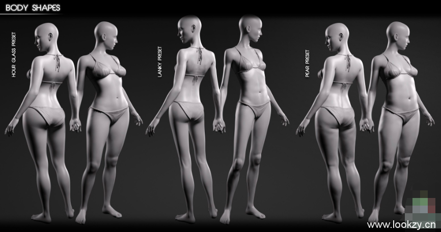 女性体型身材多样性变化控制DAZ3D模型合集插图3