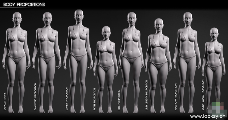 女性体型身材多样性变化控制DAZ3D模型合集插图4