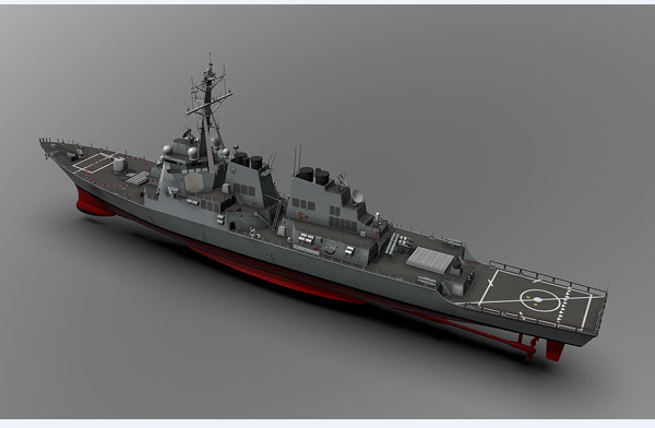 1：1 低多边形美国海军DDG-51阿利伯克号驱逐舰CG模型插图2