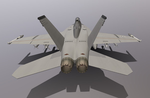 低多边形美国海军F / A-18F超级大黄蜂模型插图2
