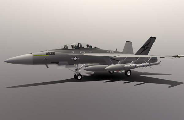 低多边形美国海军F / A-18F超级大黄蜂模型插图4