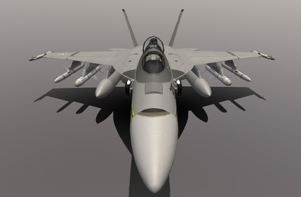 低多边形美国海军F / A-18F超级大黄蜂模型插图