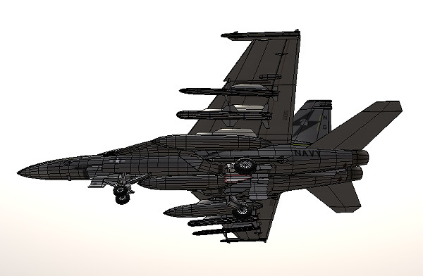 低多边形美国海军F / A-18F超级大黄蜂模型插图1