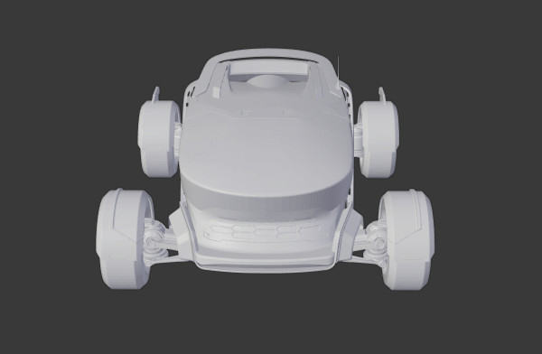 超级赛车装甲无人车科幻遥控军用车CG模型插图1