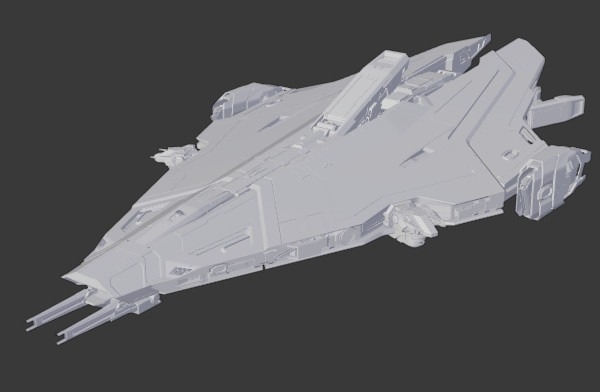 “宙斯盾动力鹦鹉螺”战术布雷舰科幻宇宙飞船CG模型插图