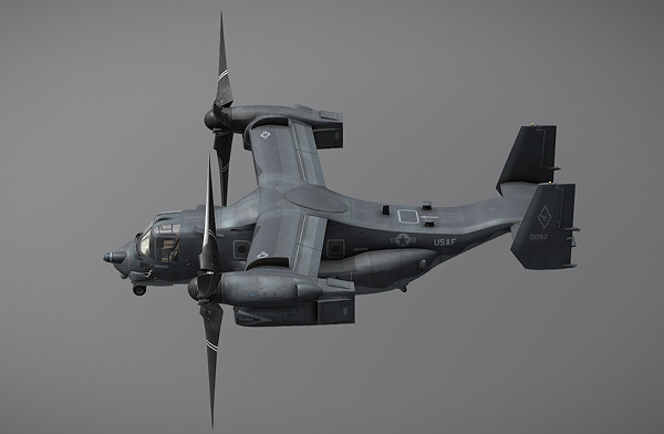 V-22 鱼鹰双旋翼战斗机CG模型插图1