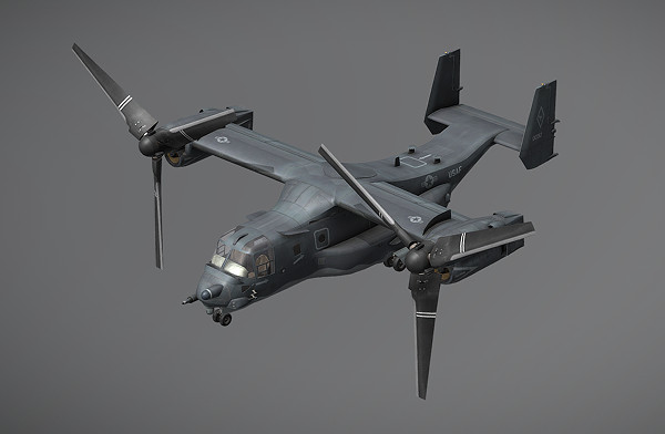 V-22 鱼鹰双旋翼战斗机CG模型插图2