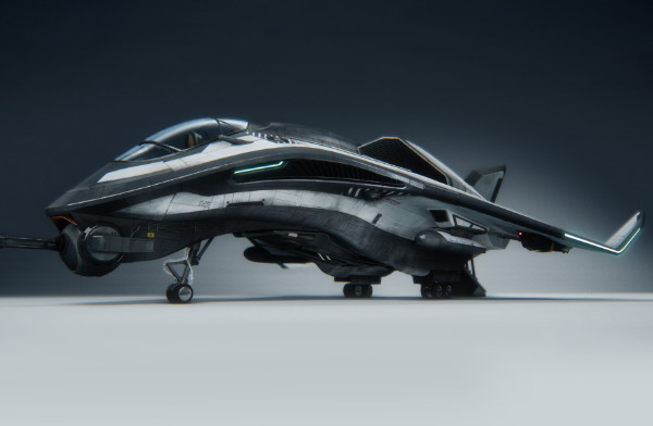 太空货运运输机宇宙飞船科幻战斗机CG模型插图