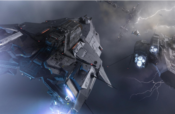 科幻攻击战舰武装飞船战列舰CG模型插图