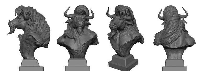 牛头人zbrush雕像模型（细节很丰富）插图