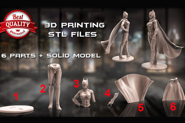 女蝙蝠侠3d打印模型下载BATGIRL stl files插图1