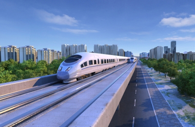 高铁 轻轨 动车 和谐号 复兴号3d模型插图